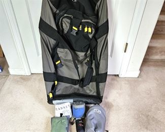  Large Mountainsmith Backpack on Wheels with Two Head Nets, PUR Water Filter, & Packtowl (new)