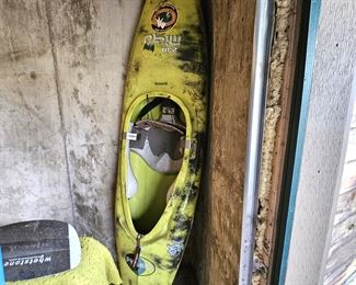  Kayak! PYRANHA MIGO 230 Yellow Kayak - Pre-owned - Lots of Wear Seen - Comes w/ Wild Wasser Splash Skirt