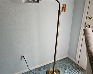 Vintage Heavy Brass Ottlite Floor lamp with Adjustable Neck