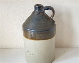 1900's Two- Tone Clay Moonshine/ Whiskey Jug 12" tall- Stamped R.C.P. CO. Akron O.