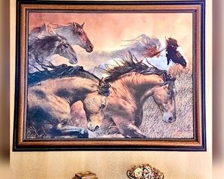 Very Large Limited Edition Oil on Canvas Reproduction of J.F Policky's "Wild Oats" LE 95/190 Beautifully Framed