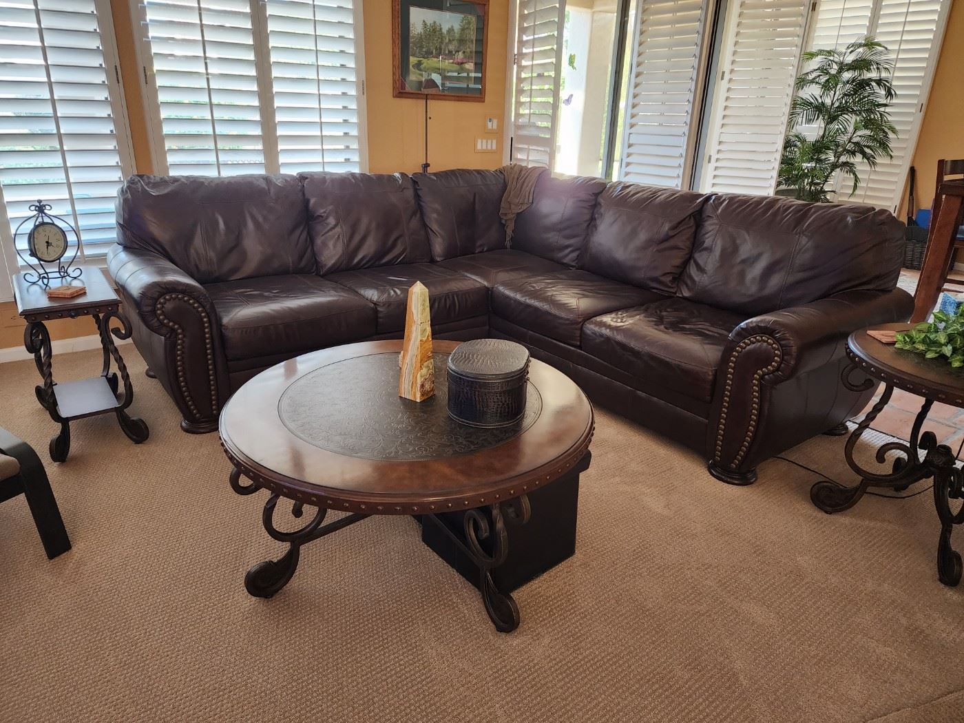 Beautiful leather sectional 