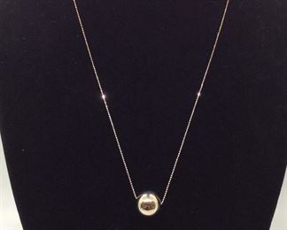 Ultrafine Silver Necklace with Ball Pendant