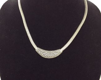 Silver Necklace with 18K Gold Accents