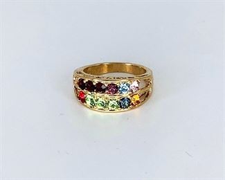 Gold Plated Gemstone Ring