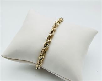 14K Gold and Silver Braided Bracelet