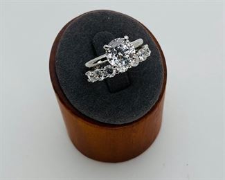 Sterling Silver CZ Wedding Band Style Rings