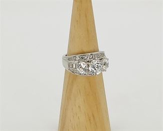 Sterling Silver CZ Wedding Style Ring