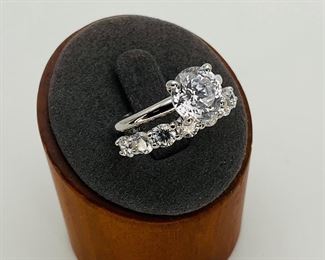 Sterling Silver CZ Wedding Band Style Rings