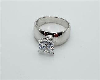 Sterling Silver CZ Solitaire Ring