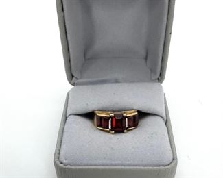 14K Gold Red Tourmaline Ring