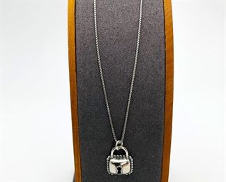 Sterling Silver Chain with Lock Pendant
