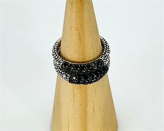 Sterling Silver with Black Gemstones Rings