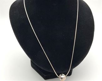 Sterling Silver Chain with Ball Pendant