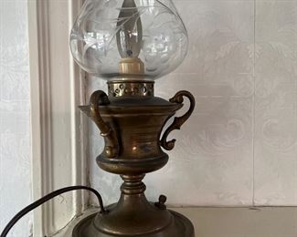 One of a Pair of Oil Lamps