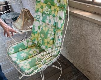 Mid Century Modern Patio Swivel Chair with ottoman  by Homecrest