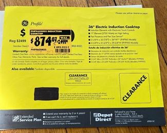 36" Electric Induction Cooktop Receipt New Old Stock