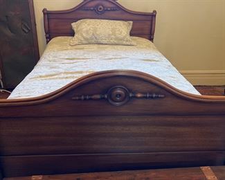 Antique Eastlake Full Size Bed Frame, Mattress . Box Spring
