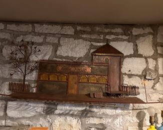 Copper three dimensional art mid century 