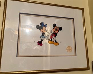 Walt Disney Minnie & Mickey Mouse serigraph cell