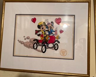 Walt Disney Animation Cell Serigraph Minnie & Mickey Mouse