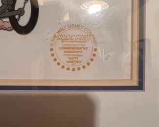 Walt Disney Mickey Mouse Animation Cell Serigraph Nifty Fifty