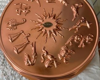 Vintage Mirro Copper Zodiac Jello Mold