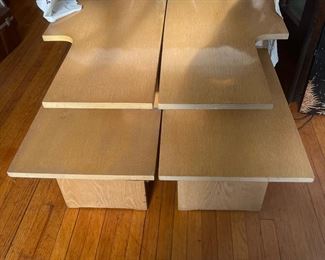 A Pair of Mid Century Blond Oak Tables