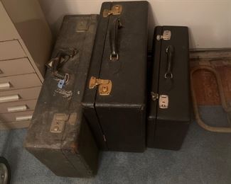 Vintage Cowhide Leather Luggage NICE