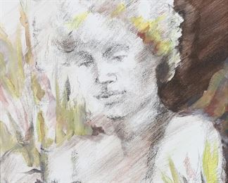         34	Signed Espinosa Oil on Board Portrait	Oil on board portrait, signed lower right Espinosa. 17 1/2" x 13 1/2" (with frame 21 1/2" x 17 1/2").
