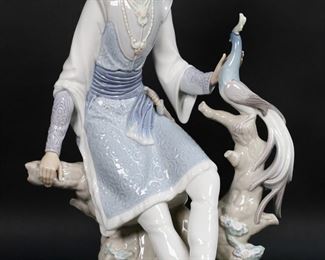        130	Lladro Porcelain Figure Group Arabian Knight	Lladro porcelain figure group, Arabian Knight. Blue Lladro mark to the underside. 15"H x 8 3/4"W.
