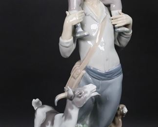          131	Lladro Porcelain Figure Group Walking the Fields	Lladro porcelain figure group 5780, Walking the Fields. Blue Lladro mark to the underside. 15 1/8"H.

