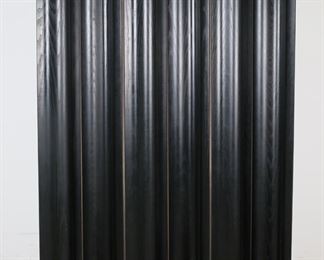        205	Charles and Ray Eames, FSW-6 Folding Screen	"Charles Eames (St. Louis, MO, 1907-1978) and Ray Eames (Sacramento, CA, 1912-1988). FSW-6 folding screen for Herman Miller, designed in 1946. Later 20th century production. Six-paneled molded plywood painted black and connected with woven polypropylene mesh. Screen is unmarked.  White scuffs to plywood near top and bottom edges of screen. Small chips and losses to plywood on top and bottom edges of screen.

Unfolded: 57 5/8"" W x 67 3/4"" H. Folded: 8 3/8"" W x 8 3/8"" D x 67 3/4"" H. 30 lbs."
