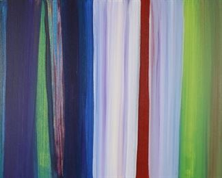        244	Stanley Lindwasser Acrylic on Canvas Abstract	Stanley Lindwasser (American, Beacon, New York, 1947-2020). Acrylic on canvas, abstract stripes. Signed and dated 2018 on verso. 30" x 40" (with frame 31 1/2" x 41 5/8").
