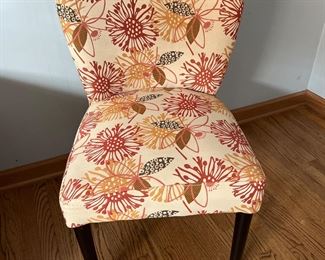 Side Chair with Floral Upholstery
