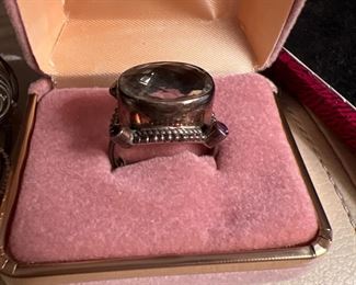 Sterling Silver Ring with Semi-precious Stones