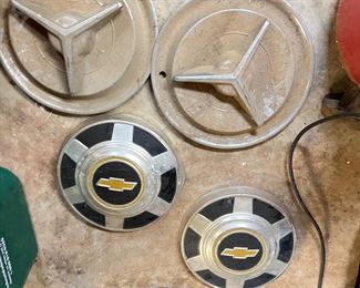 Vintage car hubcaps