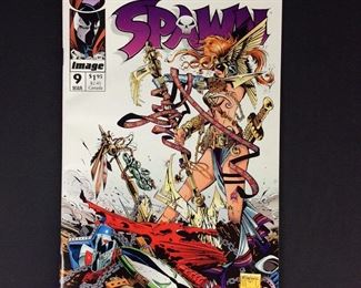 Image: Spawn No. 9 Mar, First appearance of Angela. First appearance of Cogliostro, Medieval Spawn, & Gabrielle