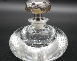 Clear Glass Controlled Bubble Perfume Bottle w/Stopper 