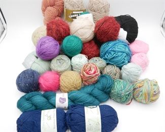 Colorful Assortment of Yarn (Total of 34) 
