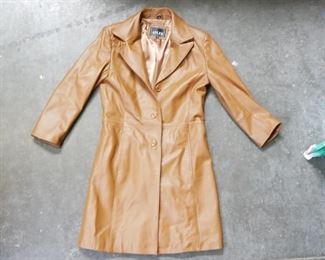Adler Collection Tan Leather Coat 