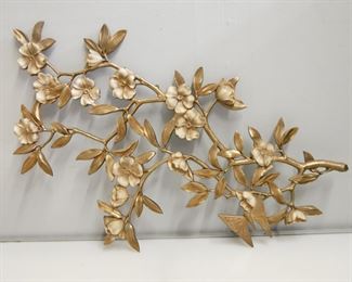 Syroco 1962 Flower Branch & Butterfly Hanging Wall Art 