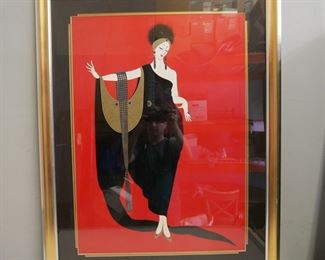 Erte "Glamour" Large Framed Art Deco Poster 