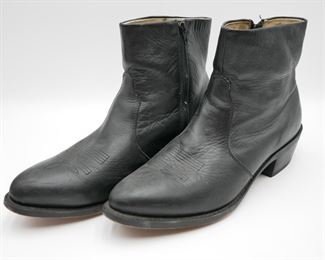 Durango Black Leather Side Zip Western Boots 