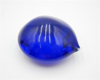 Cobalt Blue Glass Heart Paperweight 