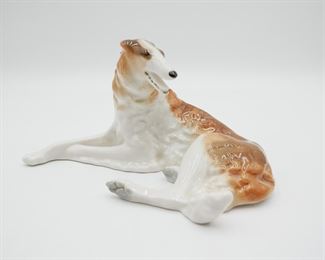 Lomonosov Porcelain Borzoi Dog Figurine 