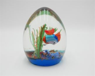 Murano Fish Aquarium Glass Paperweight 
