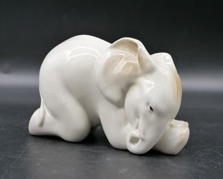 Porcelain Elephant Figurine 
