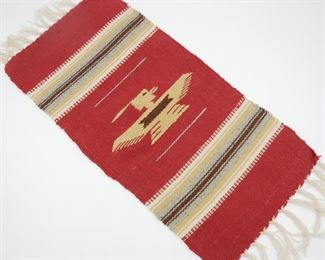 Decorative "Bear Tracks" Gourd & Woven Textile Table Carpet 