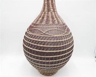 Large Wicker Wrapped Vase 